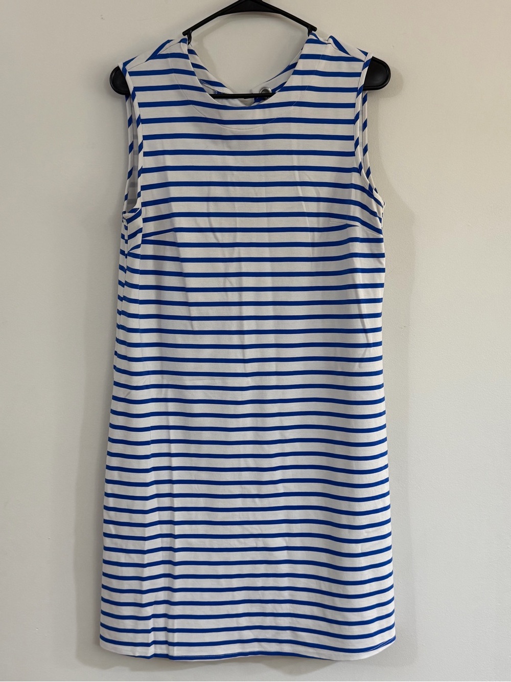 Jude Connally Maya Classic Stripe Dress L Lace-up Back Silver Grommet Nautical - Picture 3 of 11